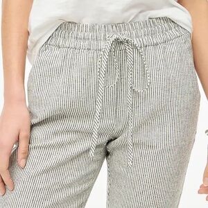 J. Crew Factory Black and White Cropped Pants with Pinstripes